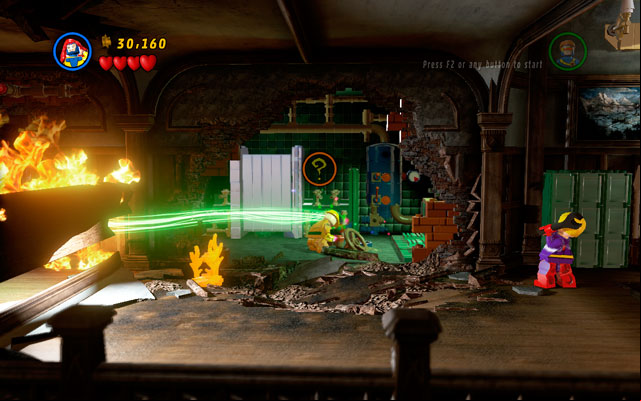 through the door on the right, entering to the next location - Juggernauts and Crosses | Walkthrough - Walkthrough - LEGO Marvel Super Heroes Game Guide & Walkthrough