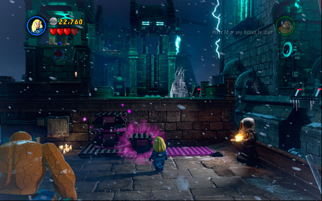 When it is done, destroy other objects lying in the area, then switch into Invisible Woman to build some violet bricks from them - Doctor in the House | Walkthrough - Walkthrough - LEGO Marvel Super Heroes Game Guide & Walkthrough