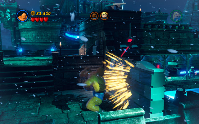Defeat all opponents, then switch into the Thing and collapse the wall on the right - Doctor in the House | Walkthrough - Walkthrough - LEGO Marvel Super Heroes Game Guide & Walkthrough