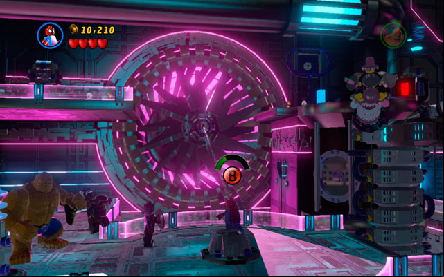 At the beginning of the mission defeat all nearby enemies (very numerous), then go to the interior part of the room and turn right - A Doom With a View | Walkthrough - Walkthrough - LEGO Marvel Super Heroes Game Guide & Walkthrough