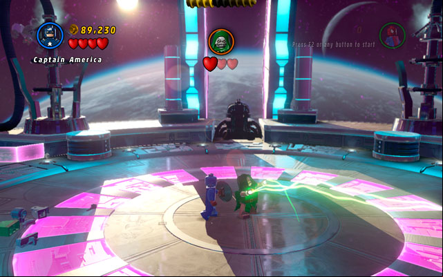 Final round looks very similar - throw big monster away, then defeat Doctor Doom in melee fight - A Doom With a View | Walkthrough - Walkthrough - LEGO Marvel Super Heroes Game Guide & Walkthrough