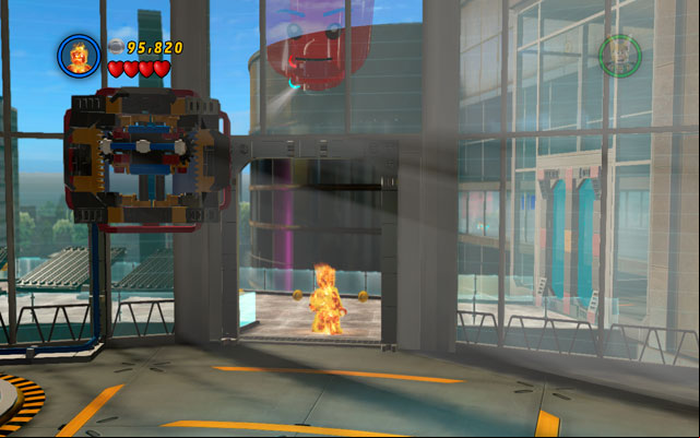 Far before mentioned location go to the balustrade and choose any flying character - Rebooted, Resuited | Minikit Sets - Minikit Sets - LEGO Marvel Super Heroes Game Guide & Walkthrough