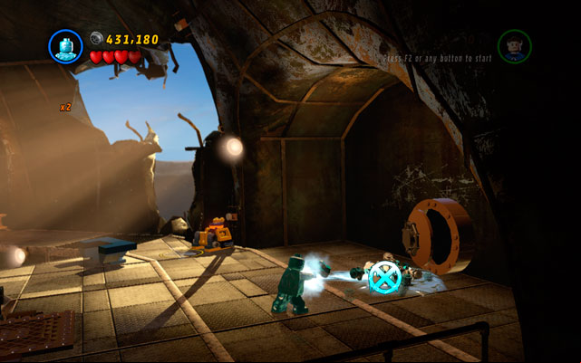 The last minikit on this level can be obtained near to the entrance to the arena - Taking Liberties | Minikit Sets - Minikit Sets - LEGO Marvel Super Heroes Game Guide & Walkthrough