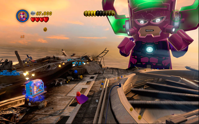 Second box is hidden on the right wing of the Helicarrier - you must fix an engine first to go there - The Good, the Bad and the Hungry | Minikit Sets - Minikit Sets - LEGO Marvel Super Heroes Game Guide & Walkthrough