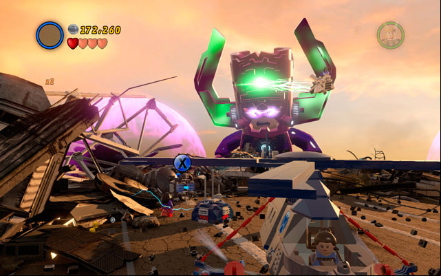 Go to the location where a golden wall was standing (you have already destroyed it - see minikit 6) and turn left - The Good, the Bad and the Hungry | Minikit Sets - Minikit Sets - LEGO Marvel Super Heroes Game Guide & Walkthrough