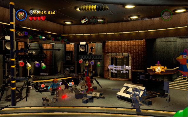 Turn left, destroying all objects in the area, then build a DJs set from the debris - House Party Protocol | Maps - Maps - LEGO Marvel Super Heroes Game Guide & Walkthrough