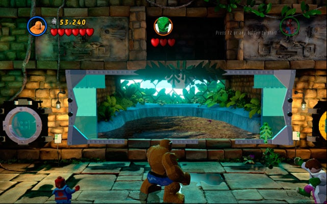 Now its time for the second round - beat Reptile so hard, so he is forced to escape to the cage on the left side of the room - Reptilian Ruckus | Maps - Maps - LEGO Marvel Super Heroes Game Guide & Walkthrough