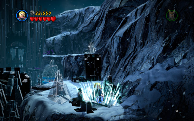 Firstly turn right and fly up with Thor, heading to the first bank - Bro-tunheim | Maps - Maps - LEGO Marvel Super Heroes Game Guide & Walkthrough