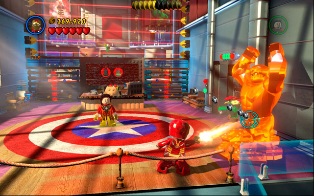 At the beginning of the mission choose the character with fire beam (e - Nuff Said | Deadpool Bonus Missions: Collectables - Deadpool Bonus Missions: Collectables - LEGO Marvel Super Heroes Game Guide & Walkthrough