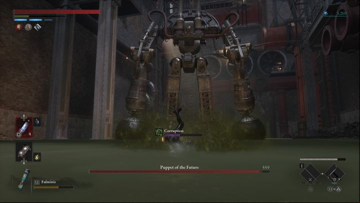 Your main tactic should be to get as close to the boss's legs as possible - Lies of P: How to defeat the Puppet of the Future boss? - Sidebars - Lies of P Guide