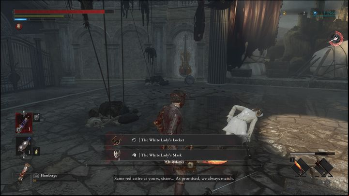 For defeating the White Lady, you will receive 2563 Ergo, The White Lady's Mask, and The White Lady's Locket - Lies of P: How to defeat the White Lady boss? - Sidebars - Lies of P Guide
