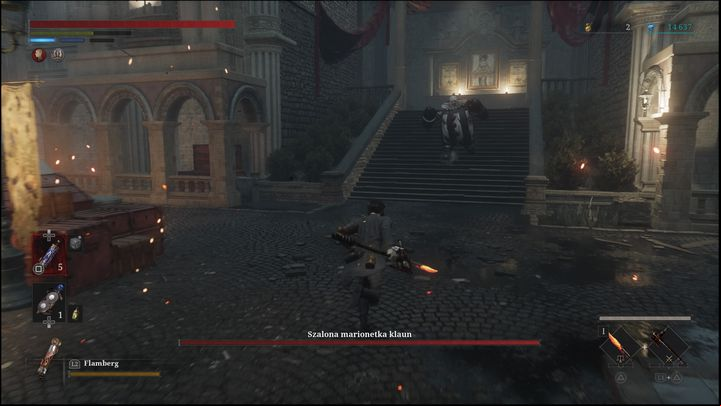 If you are far from him, he will throw his hand out in front of him a long distance - Lies of P: How to defeat the Mad Clown Puppet boss? - Sidebars - Lies of P Guide
