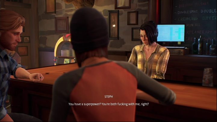 This chapter begins with a conversation with Steph - Life is Strange True Colors: Bar - walkthrough - Chapter 3 Monster or Mortal - Life is Strange True Colors Guide