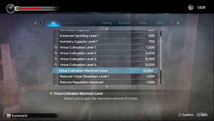 Virtue Cultivation skills are the most important items of the rewards, and you should initially spend all your accumulated points on them - Like a Dragon Ishin: How to earn Virtue Points? - Ryoma and character development - Like a Dragon Ishin Guide