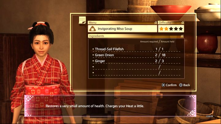 Fish is also useful for cooking food on the farm - Like a Dragon Ishin: Fishing mini-game - Secrets and activities - Like a Dragon Ishin Guide