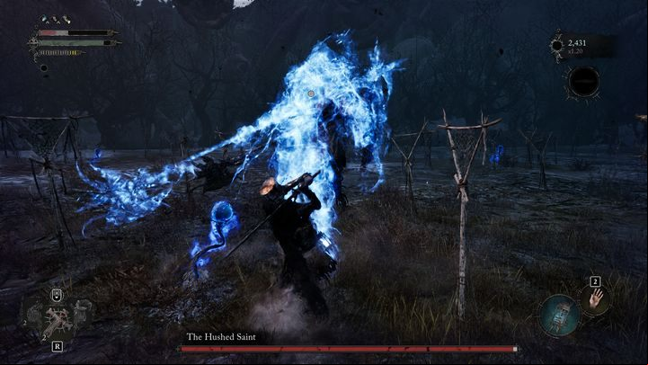 that you can use Soulflay to immobilize him for a little while - Lords of the Fallen: How to beat boss The Hushed Saint? - Main - Lords of the Fallen Guide