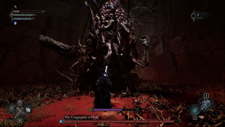 When it comes to the boss's repertoire, the most often used attack is a hand swing performed twice - Lords of the Fallen: How to beat boss Congregator of Flesh? - Main - Lords of the Fallen Guide