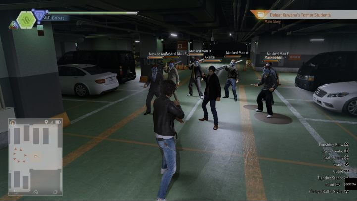 Once you catch up to Kuwana, you will be attacked by masked men - Lost Judgment: Chapter 9 The Weight of Guilt - walkthrough - Main Storyline - Lost Judgment Guide