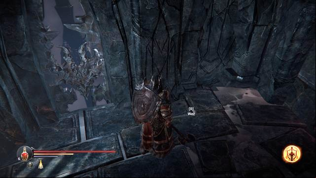 The tattoo is well-hidden in the crack. - Destroy the Gate of Lords to Keystone | The Temple - The Temple - Lords of the Fallen 2014 Game Guide & Walkthrough