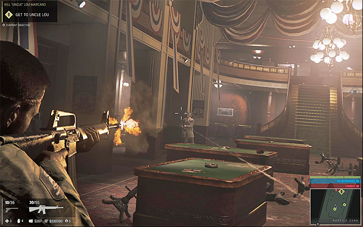 Attack the enemies while sticking to cover - Kill Uncle Lou Marcano (murdering Lou Marcano) | Walkthrough - Story missions - Mafia III Game Guide