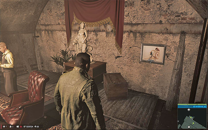 The painting is in the office shown above - Vargas paintings | Secrets - Secrets - Mafia III Game Guide