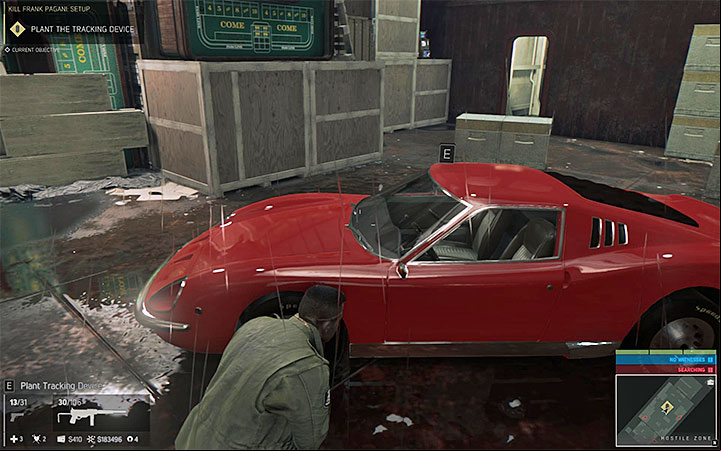 Paganis vehicle is on the lower deck of the ship - Kill Frank Pagani: Setup (preparations for the murder) | Walkthrough - Story missions - Mafia III Game Guide