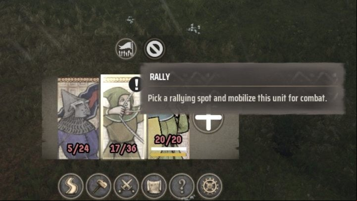 Click on the selected unit and then press the banner icon - Manor Lords: How to recruit military units? - FAQ - Manor Lords Guide