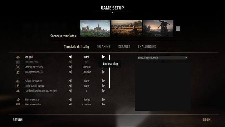 You can start a sandbox game from the scenario selection screen which appears after choosing New Game from the main menu - Manor Lords: How to enable sandbox mode? - FAQ - Manor Lords Guide