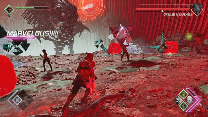 Run to one of them and press the indicated button to order Drax to throw the bomb - Guardians of the Galaxy: Dweller-In-Darkness - how to defeat? - Bosses - Guardians of the Galaxy Guide