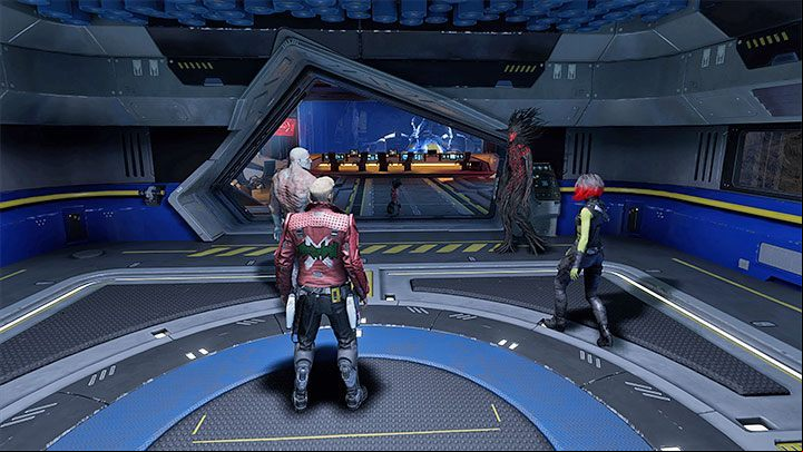 Continue down the linear path - you'll have to move past windows through which you can see people gathered by an altar - Guardians of the Galaxy: Chapter 5 - walkthrough - Walkthrough - Guardians of the Galaxy Guide