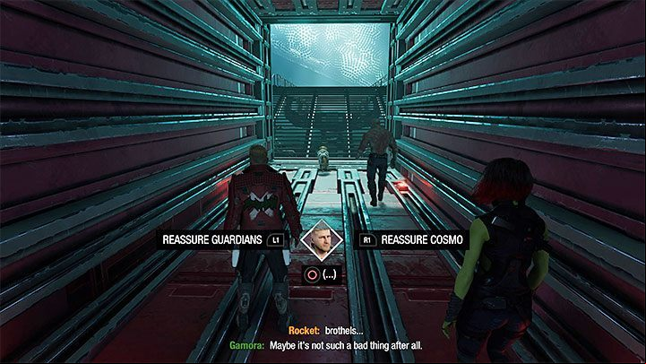 After regaining control of Star-Lord you must follow Cosmo - Guardians of the Galaxy: Chapter 7 - walkthrough - Walkthrough - Guardians of the Galaxy Guide