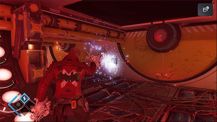 Go down and find yet another switch requiring lightning - Guardians of the Galaxy: Chapter 7 - walkthrough - Walkthrough - Guardians of the Galaxy Guide