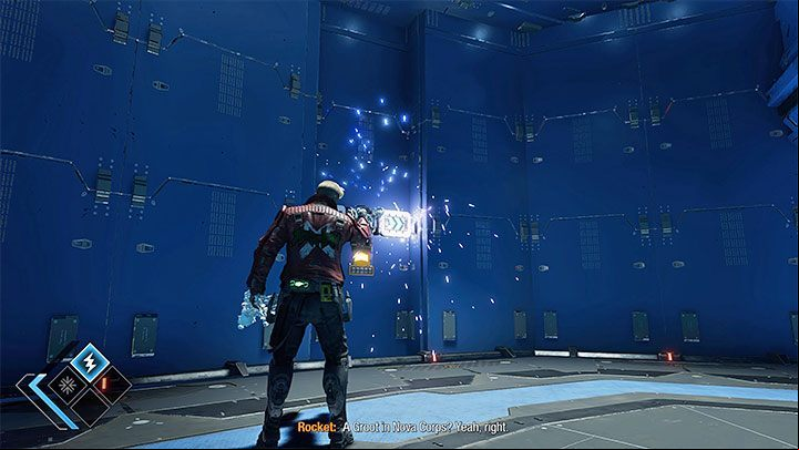 In this new area find the switches shown on picture 1 - Guardians of the Galaxy: Chapter 7 - walkthrough - Walkthrough - Guardians of the Galaxy Guide