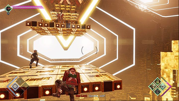 After the first battle run towards the levitating steps - Guardians of the Galaxy: Chapter 8 - walkthrough - Walkthrough - Guardians of the Galaxy Guide