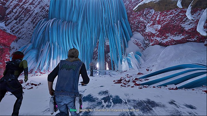 The path shown in the screenshot leads to Fin Fang Foom's lair - Guardians of the Galaxy: Chapter 13 - walkthrough, solution - Walkthrough - Guardians of the Galaxy Guide