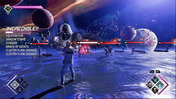 Just like in the previous phase, you have to reach shelter before the planet hits the arena and then defeat a group of weak opponents - Guardians of the Galaxy: Chapter 16 - walkthrough, solution - Walkthrough - Guardians of the Galaxy Guide