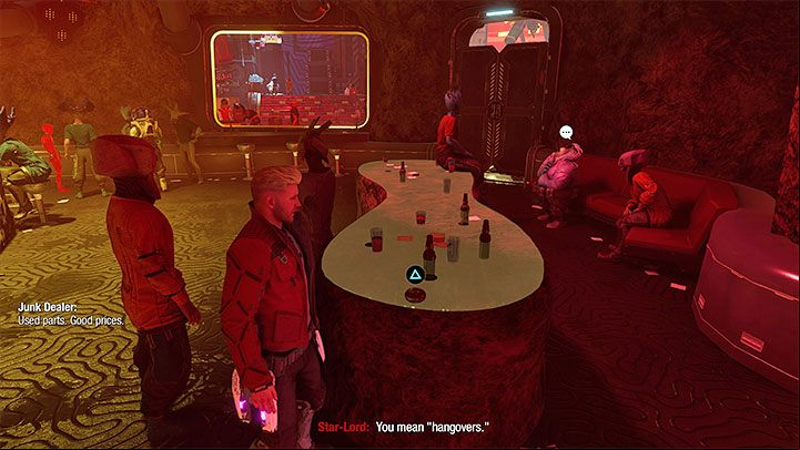 The secret can be found in the same bar where you needed to sing along with Lipless - Guardians of the Galaxy: Chapter 6 - all secrets/collectibles, list - Secrets and Finds - Guardians of the Galaxy Guide