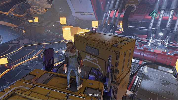 You can get the secret right after the first fight which takes place after you land back on Knowhere - Guardians of the Galaxy: Chapter 12 - All secrets/collectibles, list - Secrets and Finds - Guardians of the Galaxy Guide