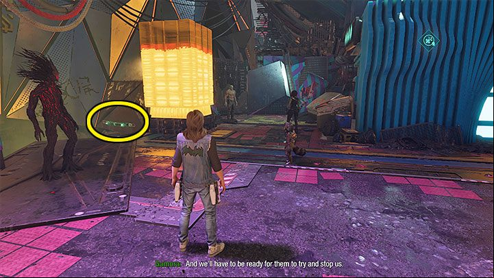 You will be able to find this collectible when you make enough progress in the mission to reach the area shown in the image above - Guardians of the Galaxy: Chapter 12 - All secrets/collectibles, list - Secrets and Finds - Guardians of the Galaxy Guide