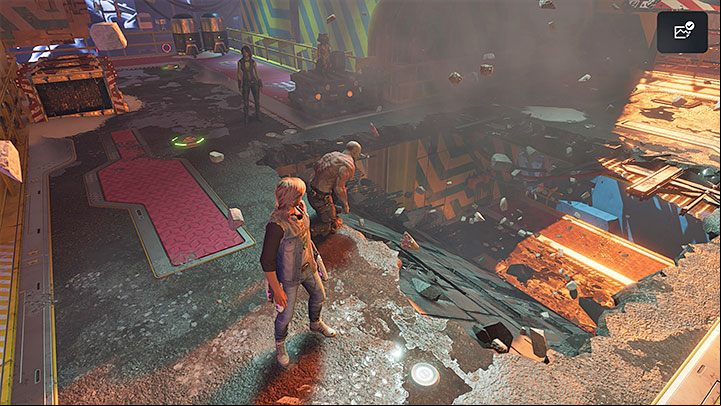 You can find the secret right after several big fights on the rooftops - Guardians of the Galaxy: Chapter 12 - All secrets/collectibles, list - Secrets and Finds - Guardians of the Galaxy Guide