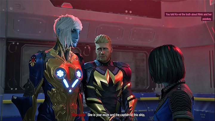 Your actions will lead to informing Ko-Rel that Nikki has a personal device - the girl will lose her access card - Guardians of the Galaxy: Important choices - Chapter 2 - Important choices - Guardians of the Galaxy Guide