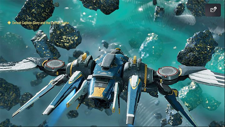During the course of Chapter 9, numerous battles in space will occur and in addition to the usual enemy ships, you will need to defeat a bigger mini-boss unit - Captain Glory - Guardians of the Galaxy: Important choices - Chapter 9 - Important choices - Guardians of the Galaxy Guide