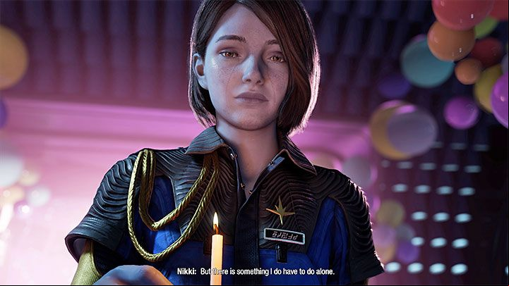 If you this scene correctly, you will see a cut-scene from Nikki's "liberation" and advance to the next part of Chapter 15 (boss fight) - Guardians of the Galaxy: Important choices - Chapter 15 - Important choices - Guardians of the Galaxy Guide