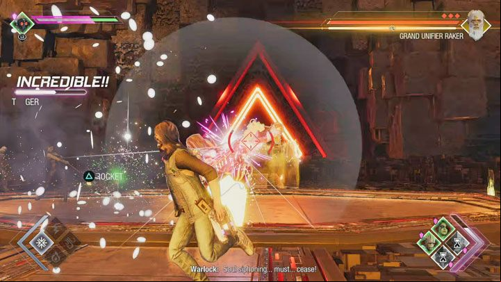 Raker's basic attacks are identical to the regular Unifiers, which means he can use bombardments, energy walls and forcefield traps - Guardians of the Galaxy: Grand Unifier Raker - how to beat? - Bosses - Guardians of the Galaxy Guide