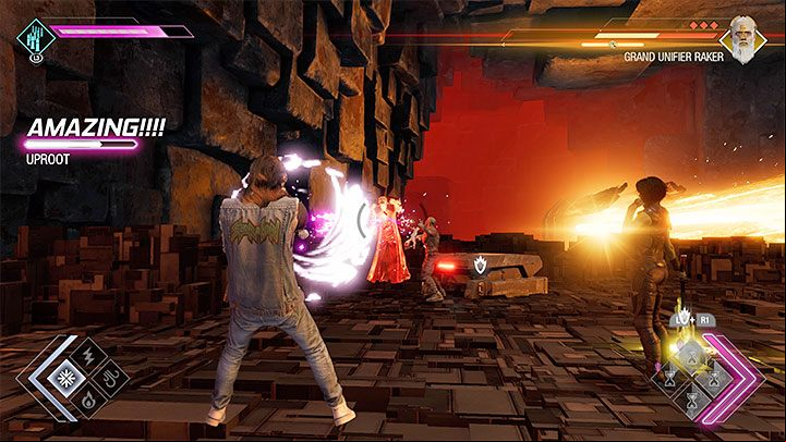 Your objective during this battle is emptying the barrier bar and temporarily shutting it down - Guardians of the Galaxy: Grand Unifier Raker - how to beat? - Bosses - Guardians of the Galaxy Guide