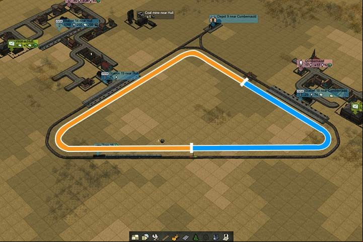 Addition of two semaphores will create two blocks. These blocks will be considered as separate tracks. However, this is still not enough to let another train run on the track. - How do the semaphores work? | Building and management - Building and management - Mashinky Game Guide