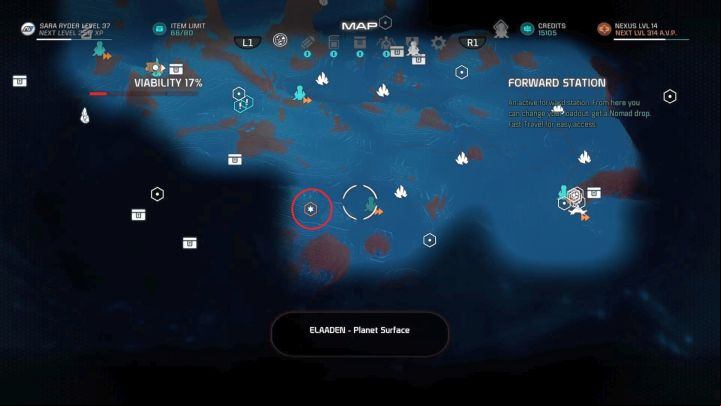 The location of the south monolith. - Taming a Desert on Elaaden - Elaaden - Mass Effect: Andromeda Game Guide