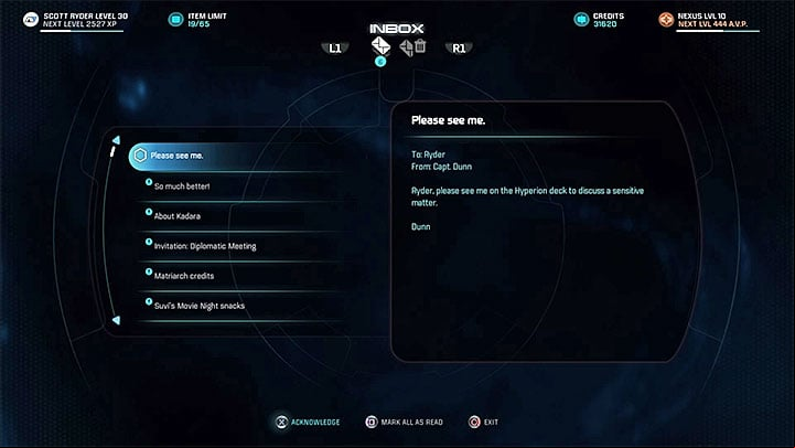 The quest begins with an urgent message from Captain Dunn - Contagion | Nexus side quests - Nexus - Mass Effect: Andromeda Game Guide