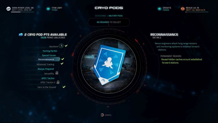 The Reconnaissance cryo pod will reveal dozens of secret containers, full of valuable loot. - How to reveal hidden treasures on the map in Mass Effect: Andromeda? - FAQ - Frequently asked questions - Mass Effect: Andromeda Game Guide