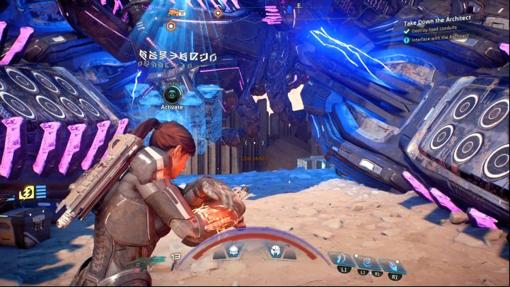 At the end, you have to activate the Architects corpse - How to defeat the Remnant Architect on Elaaden? | Boss fights | Walkthrough - Boss battles - Mass Effect: Andromeda Game Guide